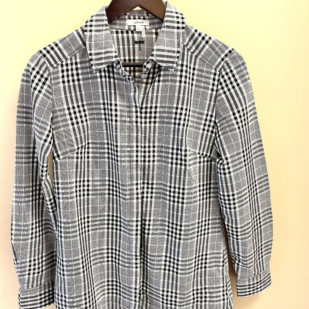 Tyler Boe White and Black with Pink Plaid Shirt